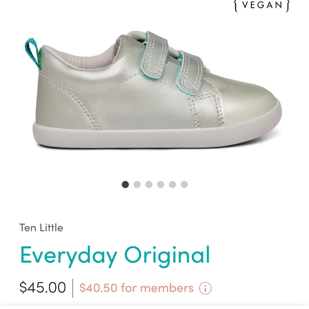Ten Little Silver Velcro Toddler Sneakers